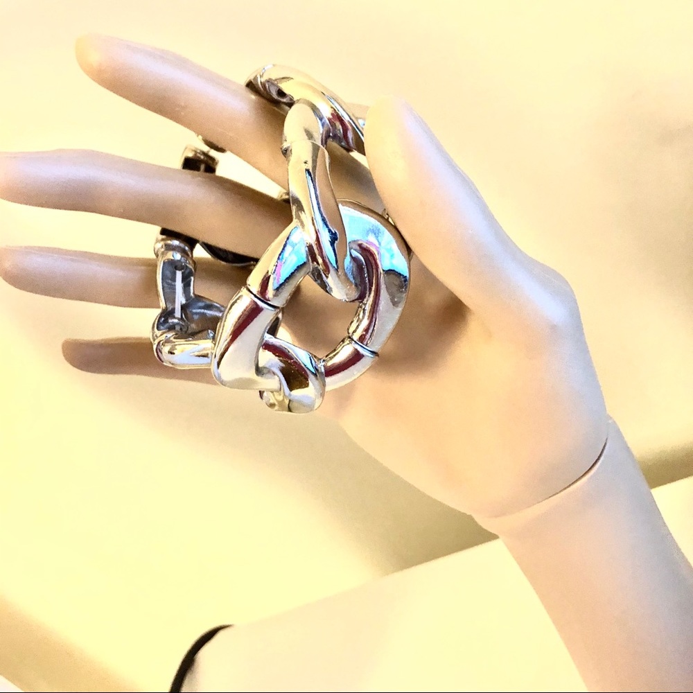 Charter Club Silver Wide Link Bracelet